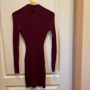 Hollister Deep burgundy Long Sleeve Dress